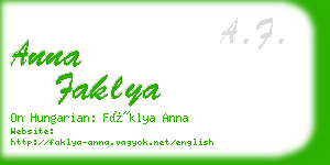 anna faklya business card